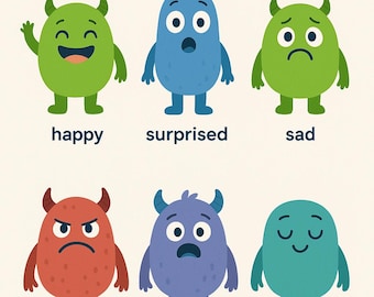 Monster Emotionen Check-In Chart | Kids Gefühle Poster (PDF Download)