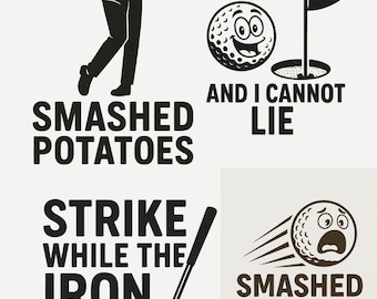 Funny Golf PNG Bundle | Humor Shirt Designs (Digital Download)
