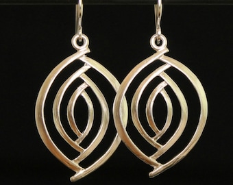 Matte Gold or Matte Silver Geometric Dangle Earrings