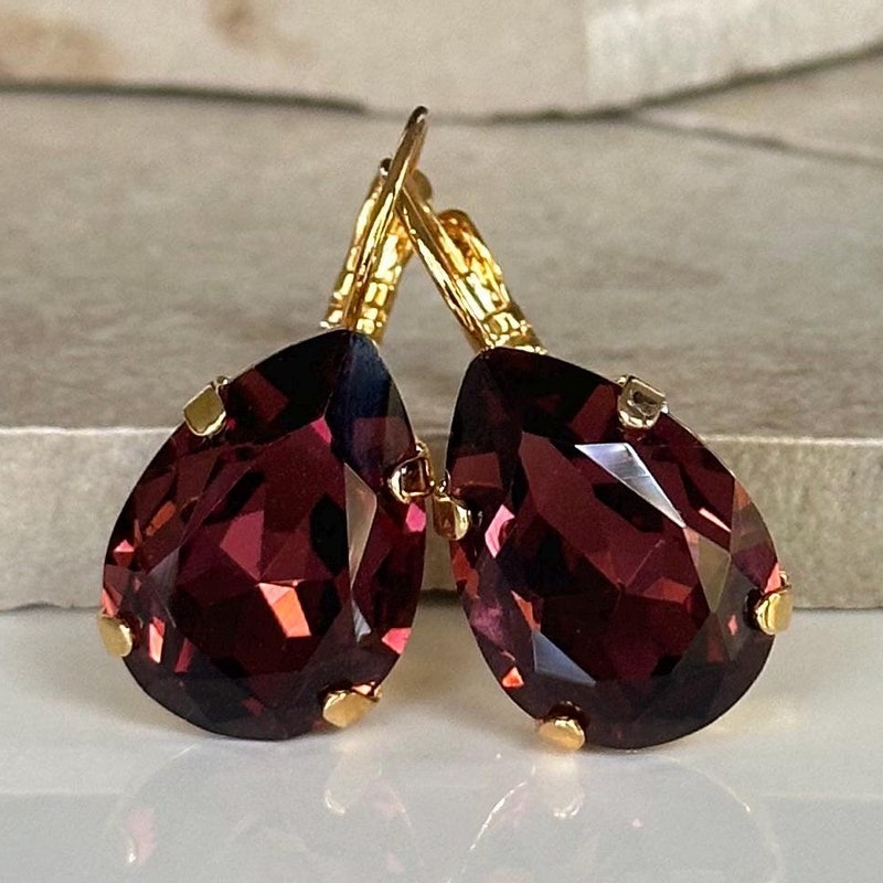 Harlow Burgundy Earrings