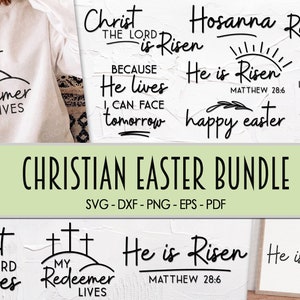 Religious Easter Svg Bundle - 10 Designs - Christian Easter Svg - Religious Svg - Resurrection Svg - He is Risen Svg - Redeemer Svg