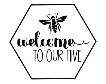 Bienvenido a nuestro Hive Svg, Bee Svg, Honey Bee Svg, Bumble Bee Svg, Bee Clipart, Welcome Svg, Hive Svg, Bee Cut File, Beehive Svg Eps Dxf Png