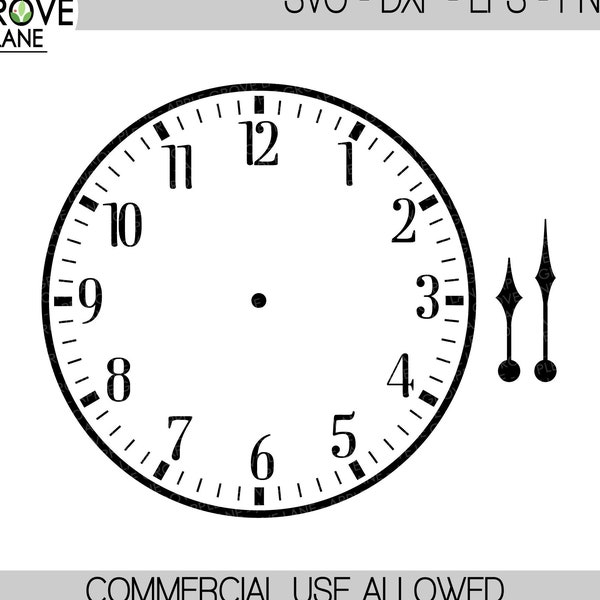 Clock Face Svg - Clock Svg - Clock Hands Svg - Clock Template - Roman Numerals Clock Svg - Roman Numerals - Clock Stencil - Svg Eps Png Dxf