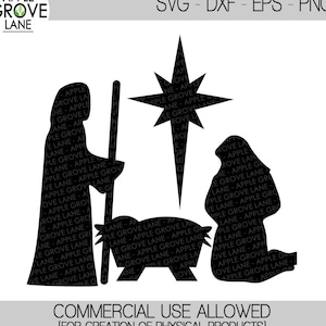 Nativity Svg - Manger Svg - Stable SVG - Christmas Svg - Nativity Clip Art - Nativity Silhouette - Baby Jesus Svg Eps Dxf Png
