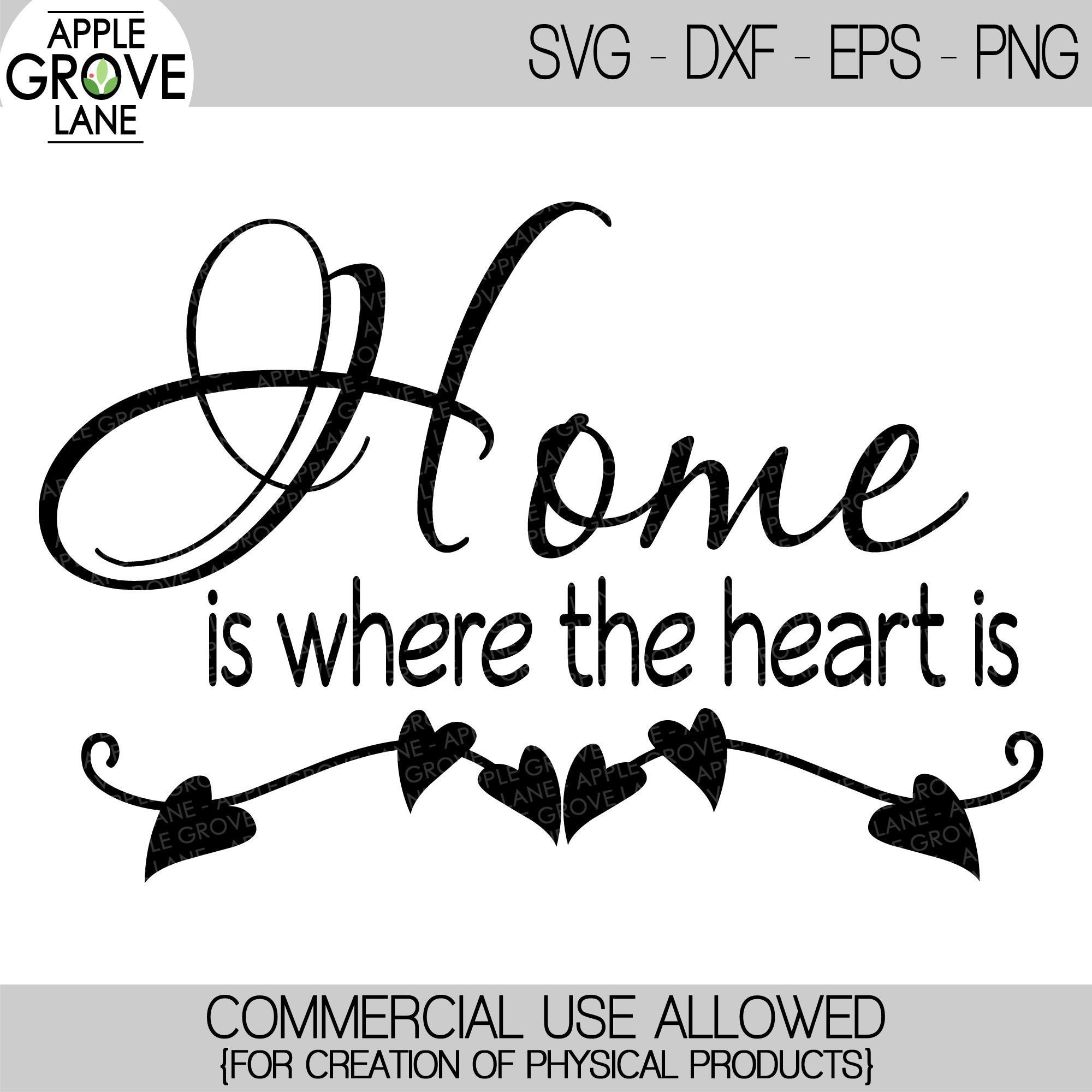 Home is where the heart is SVG - Home Svg - Where the Heart is SVG - Heart  Svg - Home Clip Art - Home Heart Cut File - Svg Eps Png Dxf