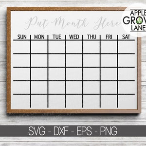 Calendar Outline Svg - Blank Calendar Svg - Monthly Calendar Svg - Calendar Stencil Svg - White board Svg - Svg Eps Png Dxf