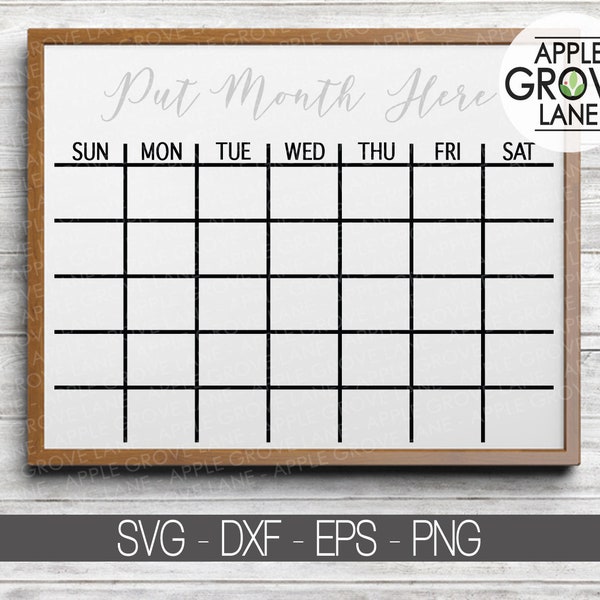 Calendar Outline Svg - Blank Calendar Svg - Monthly Calendar Svg - Calendar Stencil Svg - White board Svg - Svg Eps Png Dxf