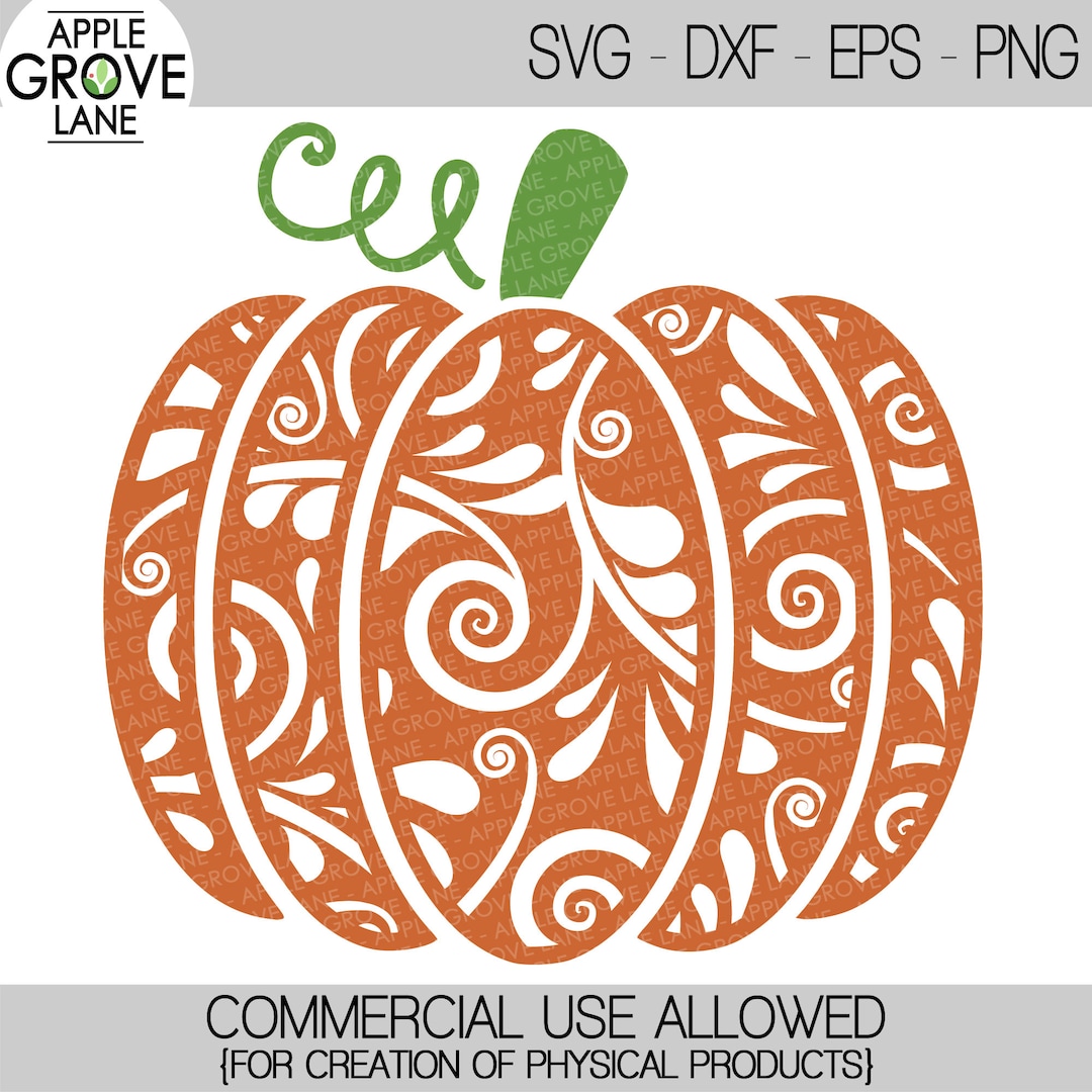 Pumpkin Svg Fancy Pumpkin Svg Swirly Pumpkin Svg Floral Pumpkin Svg