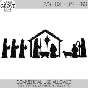 Nativity SVG - Manger Svg - Stable SVG - Christmas Svg - Nativity Clip Art - Nativity Silhouette - Nativity Vector - Svg Eps Dxf Png