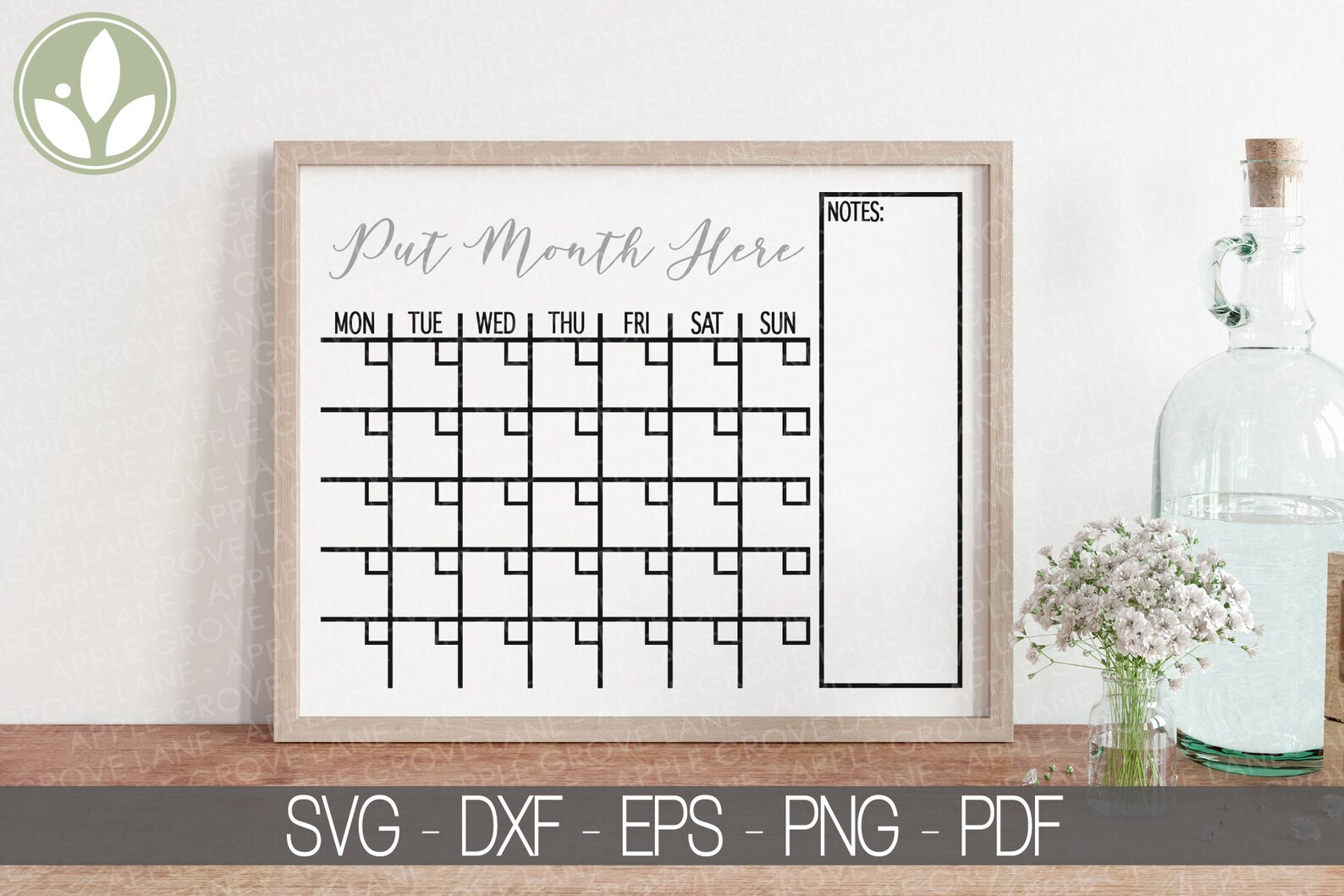 Monthly Calendar Svg Blank Calendar Svg Calendar Outline - Etsy