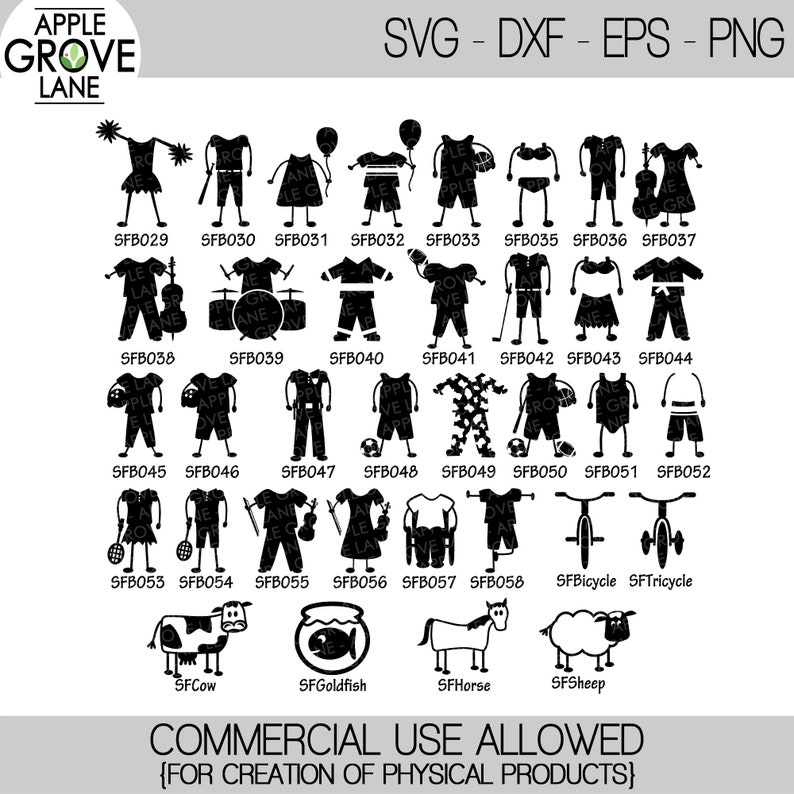 Stick Figure People 2 Mix and Match Svg Cut Files Stick - Etsy