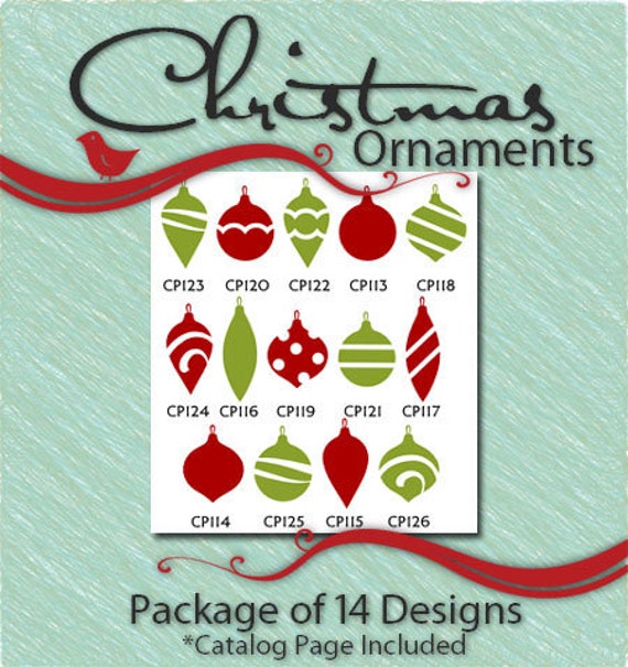 Download Christmas Ornaments Clip Art Package Vector Art Vinyl ...