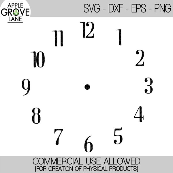 Clock Face Svg - Clock Svg - Svg Clock Template - Clock Numbers Svg - Clock Stencil - Svg Eps Png Dxf