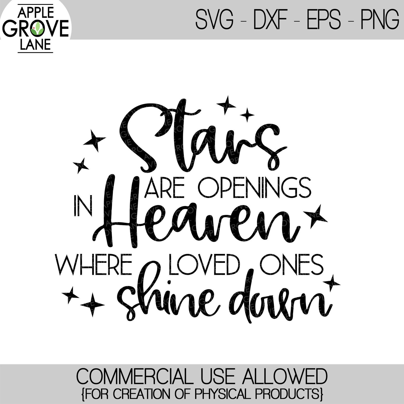 Stars Are Openings in Heaven SVG Memorial Svg Heaven Svg Etsy