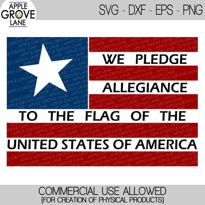 Download Pledge of Allegiance Svg USA Svg Flag Svg United States | Etsy