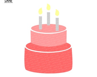 Birthday Cake Svg - Birthday Svg - Birthday Party Svg - Cake Svg - Birthday Candle Svg - Birthday Cake Clip Art - Svg Eps Png Dxf