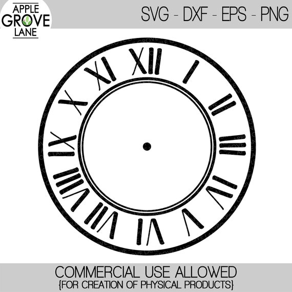 Roman Numerals Clock Svg Clock Stencil Clock Svg Svg Template Svg Eps