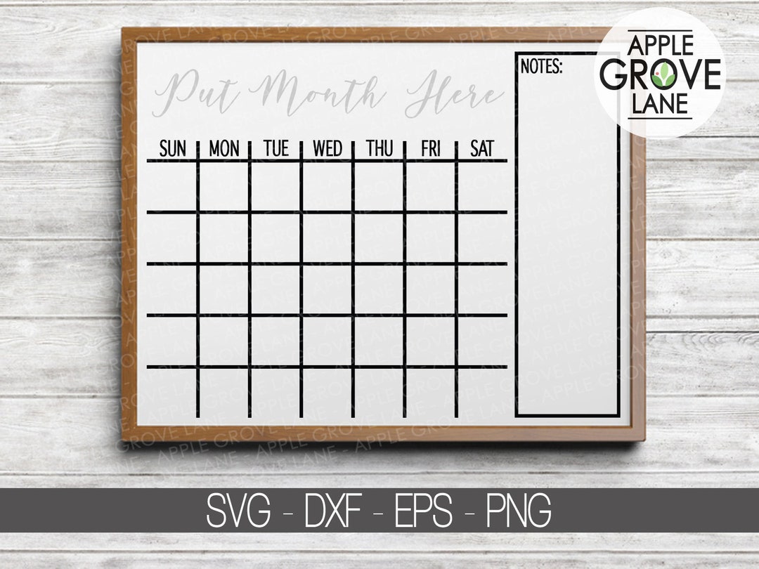 Monthly Calendar Svg Blank Calendar Svg Calendar Outline Svg Calendar ...