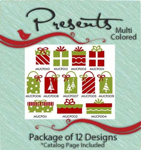 Multi Color Christmas Presents Clip Art Package Vector Art ...
