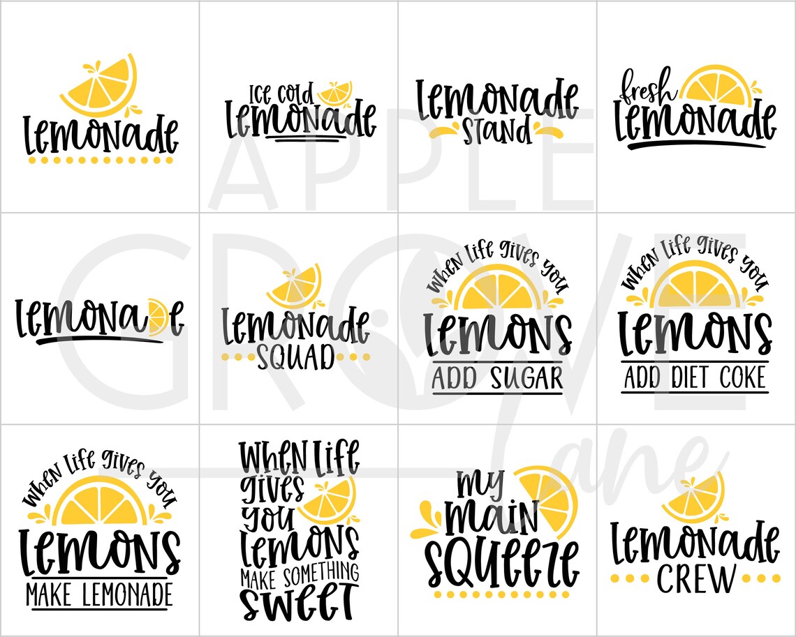Lemonade Svg Bundle When Life Gives You Lemons Svg Lemon - Etsy