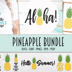 Paquete de Svg de piña - Svg de Aloha - Svg hawaiano - Svg de piña de Aloha - Svg de playa - Svg tropical - Svg de Hawái - Svg de vacaciones - Piña Png
