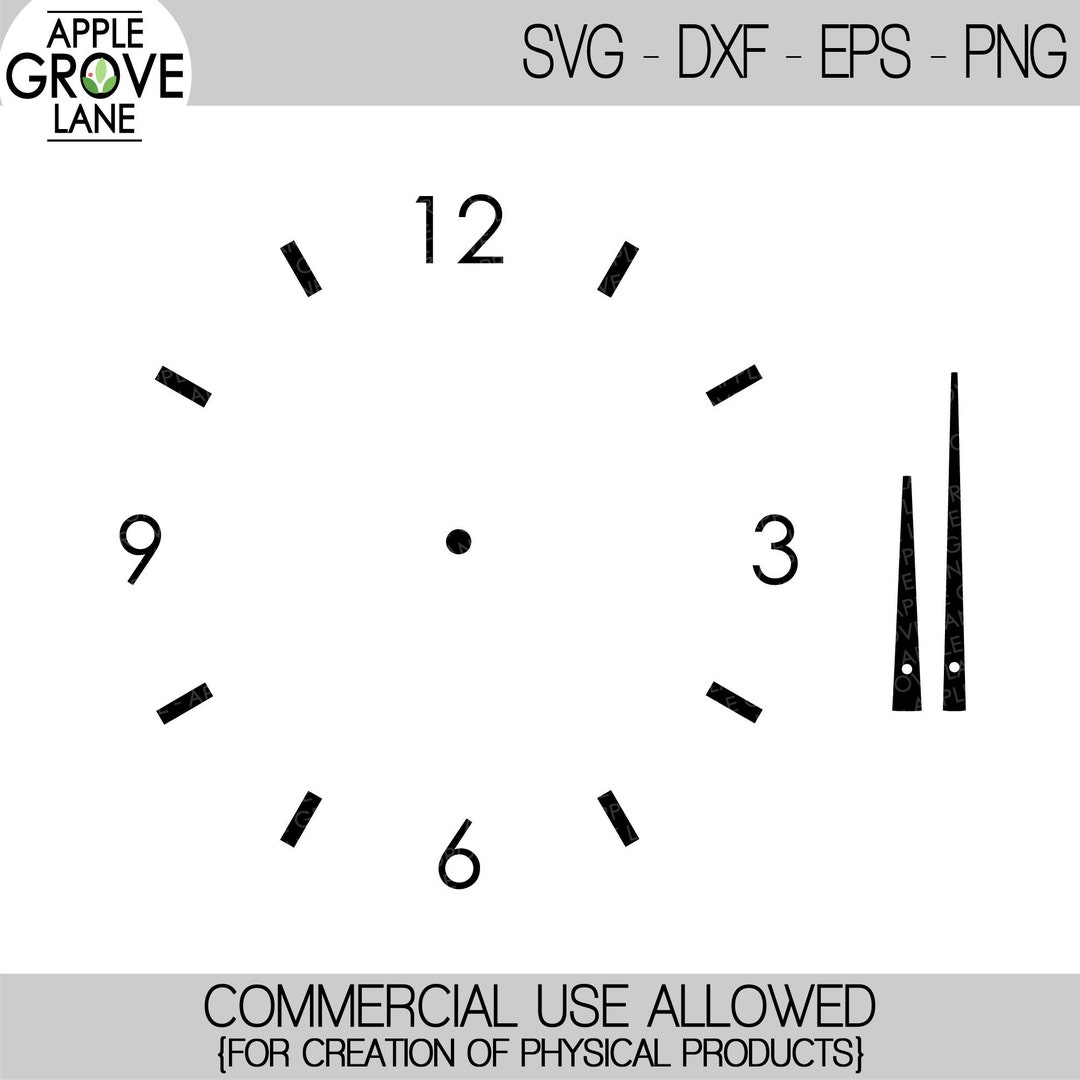 Clock Face Svg Clock Svg Clock Hands Svg Clock Template Etsy
