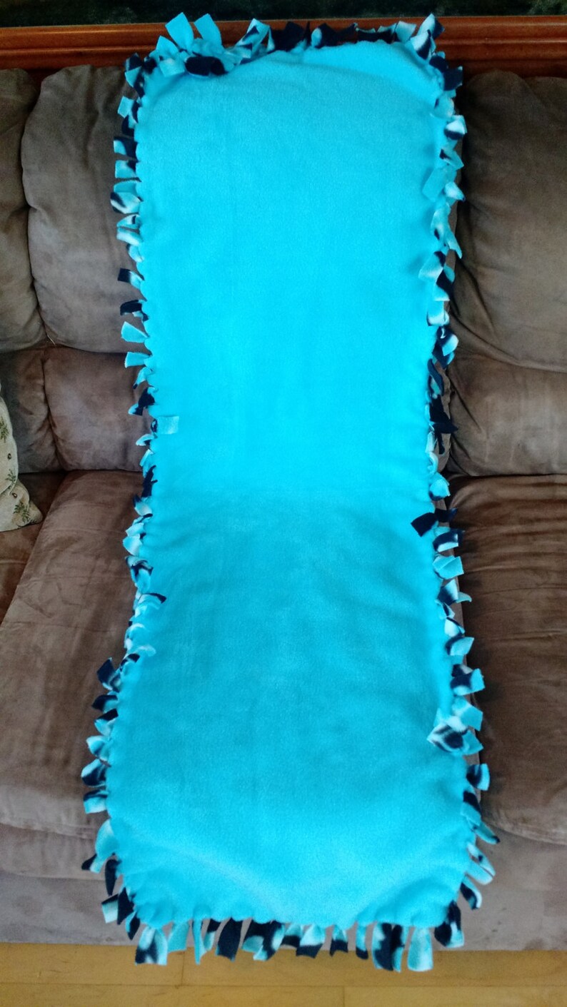 Blue and White Butterfly Fleece tie Blanket