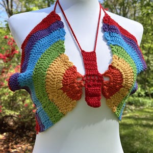 LGBTQ+ Crochet Pride Top,Rainbow Festival Pride Crop Top,Happy Pride Celebration Crop Top,Summer Pride Outifts Top,Gift for Pride Parade