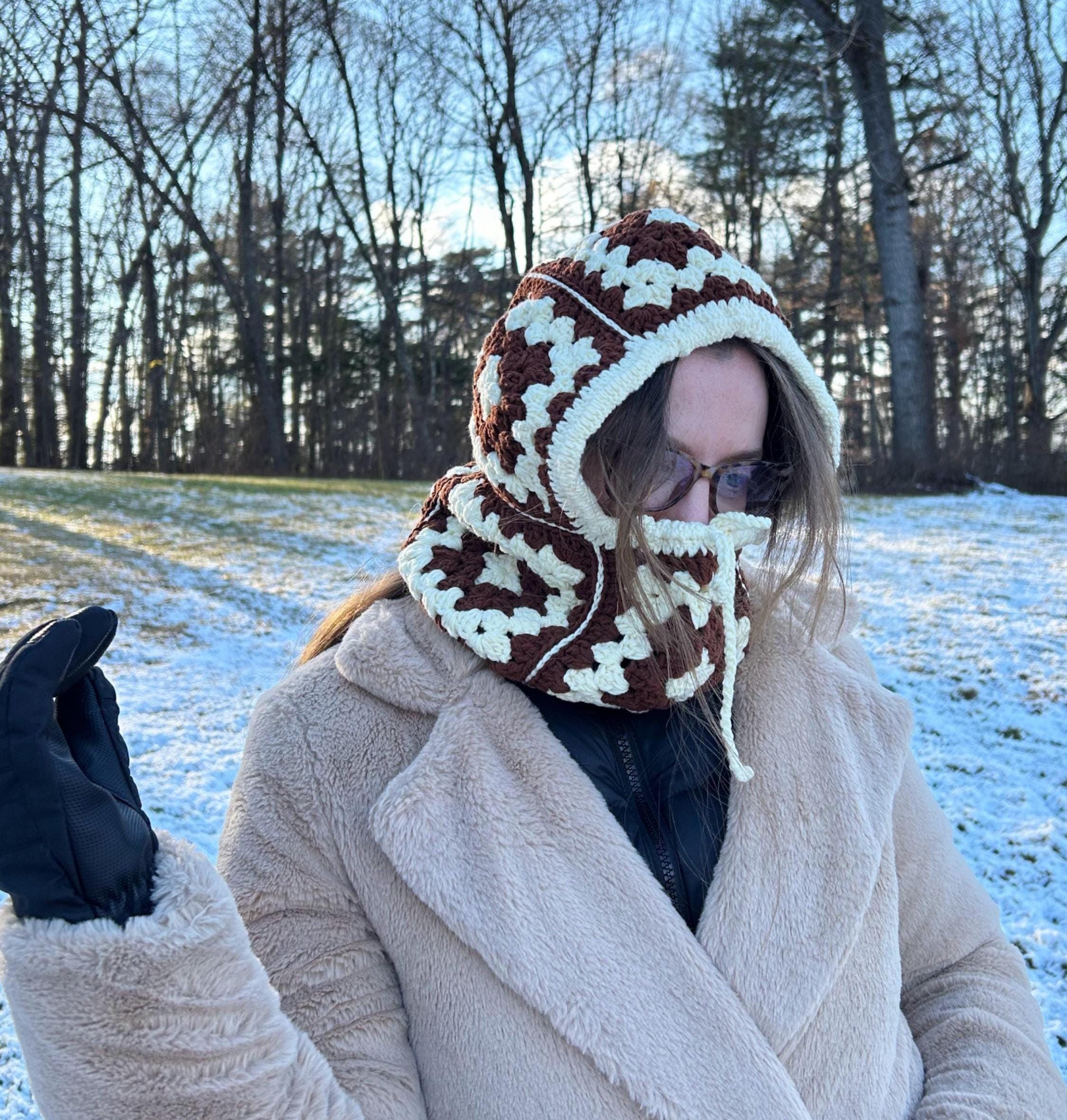Hand-Knit Cream Hooded Scarf Cream Hooded Scarf - Etsy main image 2