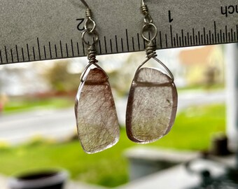 Genuine and Natural Lepidocrocite Gemstone with Sterling Silver Earrings