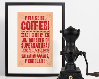 Kitchen Coffee Print, Rustic Kitchen Wall Art, Farmhouse Decor, Coffee Sign, Breakfast Nook Art