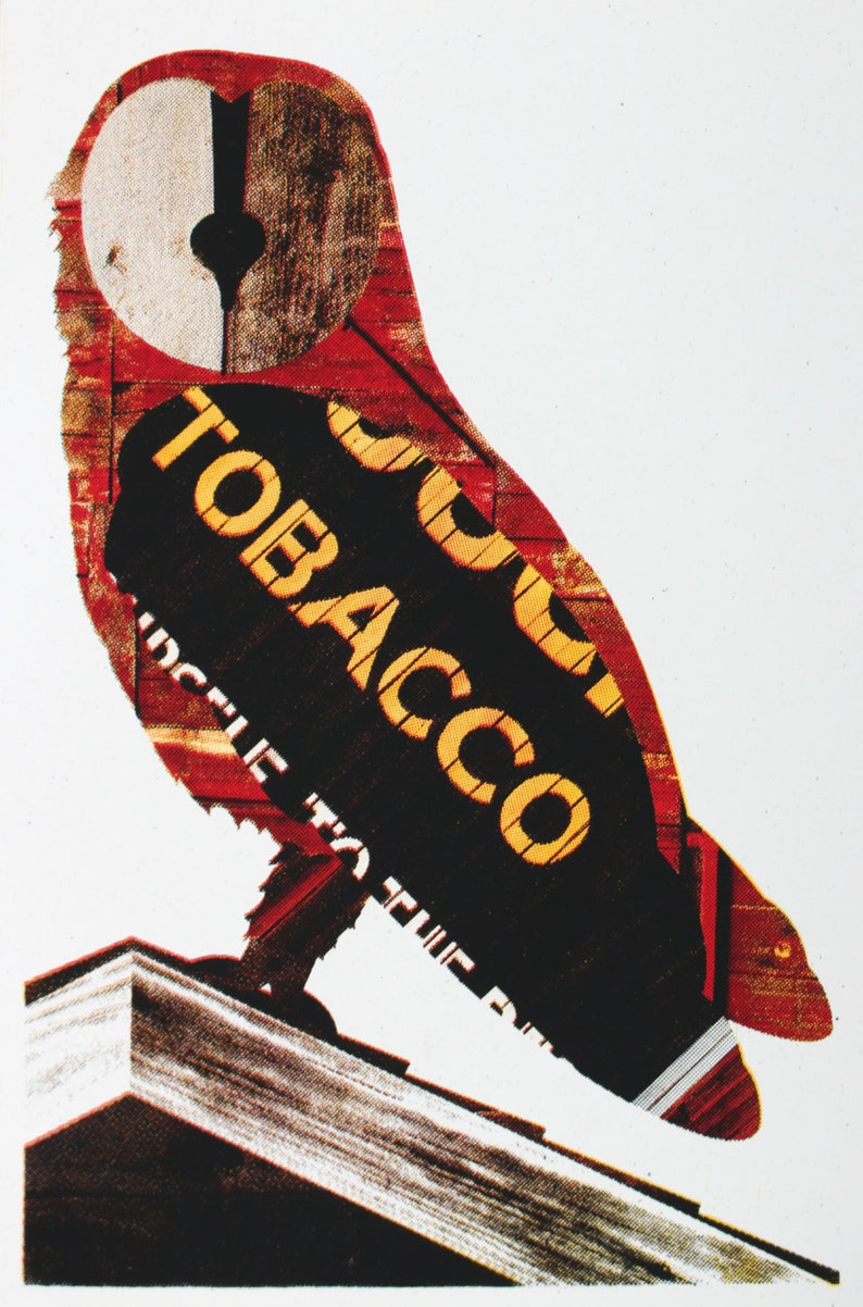 Owl Art Print Barn Owl Wall Decor Tobacco Barn Owl Art Etsy