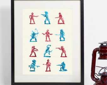 Cowboy Nursery Decor, Western Nursery Print, Wild West Kids Room, Vintage Western Wall Art, Retro Kids Room Decor