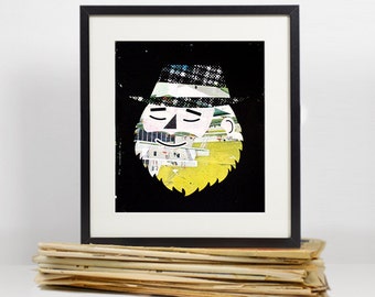 Beard Art, Vintage Advertising, Mens Gift, Bathroom Beard Print, Retro Magazine, Grooming