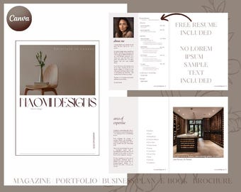 Edytowalny cyfrowy szablon magazynu Canva dla projektantów | Katalog | Portfolio | Broszura | Szablon marketingowy | Projektanci wnętrz i artykułów gospodarstwa domowego