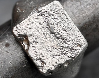 Sand Cast Sterling Silver Square Top Signet Ring One of a Kind Ready to Ship Fits Size 9.25 to 9.5 Finger