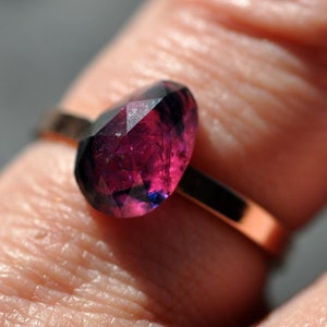 Winza Bicolor Sapphire in Yellow White or Rose Gold Ring Custom Made to Order Handmade image 1