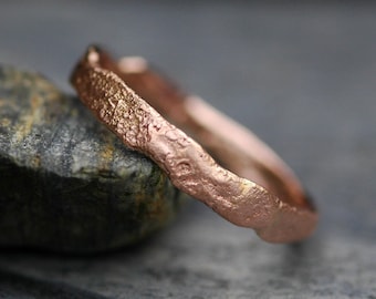 Reticulated Recycled Rose Gold Ring- Custom Made to OrderTextured Wedding Band