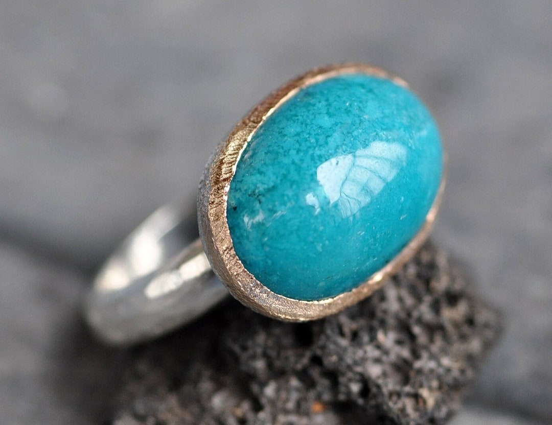 Example Slca For Gold Rings Blue Gem Silica Gold and Silver Ring Ready to Ship Size 7.5 Handmade - Etsy
