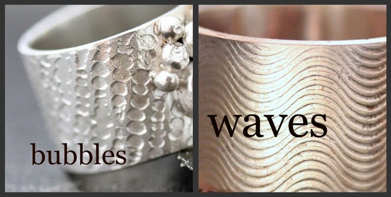 1/2 Inch Textured Sterling Silver Band Custom Handmade image 4