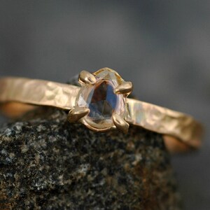 Rose Cut White Diamond on Recycled Gold Ring Custom Unique Engagement Ring Handmade image 6