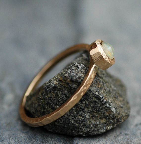 Ethiopian Opal in Recycled 14k Yellow Gold Ring Made to Order Handmade