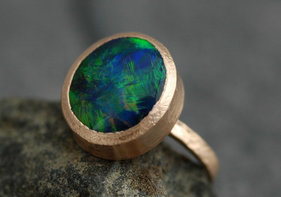 DEPOSIT-  Huge Black Opal in Recycled 18k Gold- Made to Order, Deposit Handmade