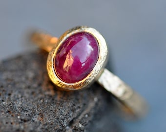 Greenland Ruby or Sapphire in Recycled 14k or 18k Gold Ring- Made To Order Handmade