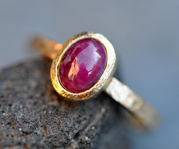 Greenland Ruby or Sapphire in Recycled 14k or 18k Gold Ring- Made To Order Handmade