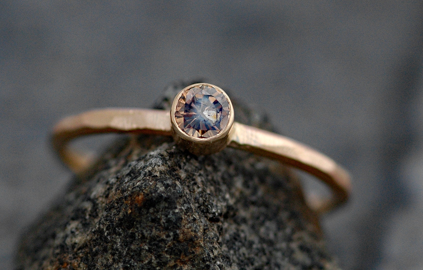 Cognac Chocolate Diamond in Recycled 14k Yellow Gold Engagement Ring