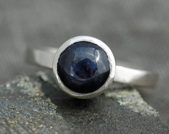 Cornflower Blue Ceylon Star Sapphire in Recycled 14k or 18k Gold Ring- Made to Order Handmade