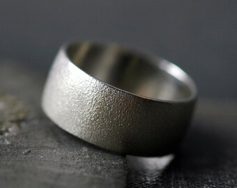 3/8 Inch Textured Sterling Silver Band- Custom