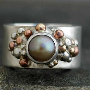 Freshwater Pearl in Sterling Silver Ring Custom Made image 2