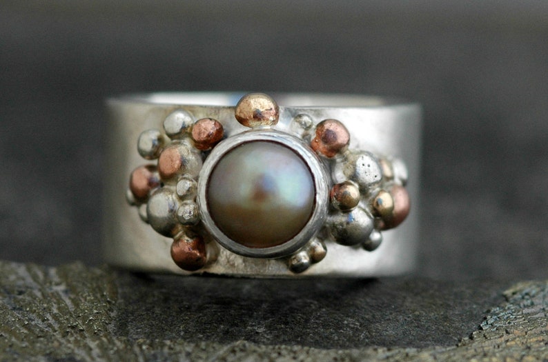 Freshwater Pearl in Sterling Silver Ring Custom Made image 2